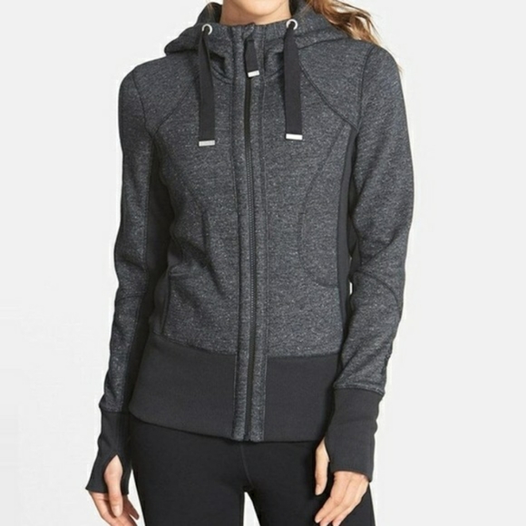 Zella Jackets & Blazers - Zella Charcoal Grey Hoodie Sweatshirt w Zipper